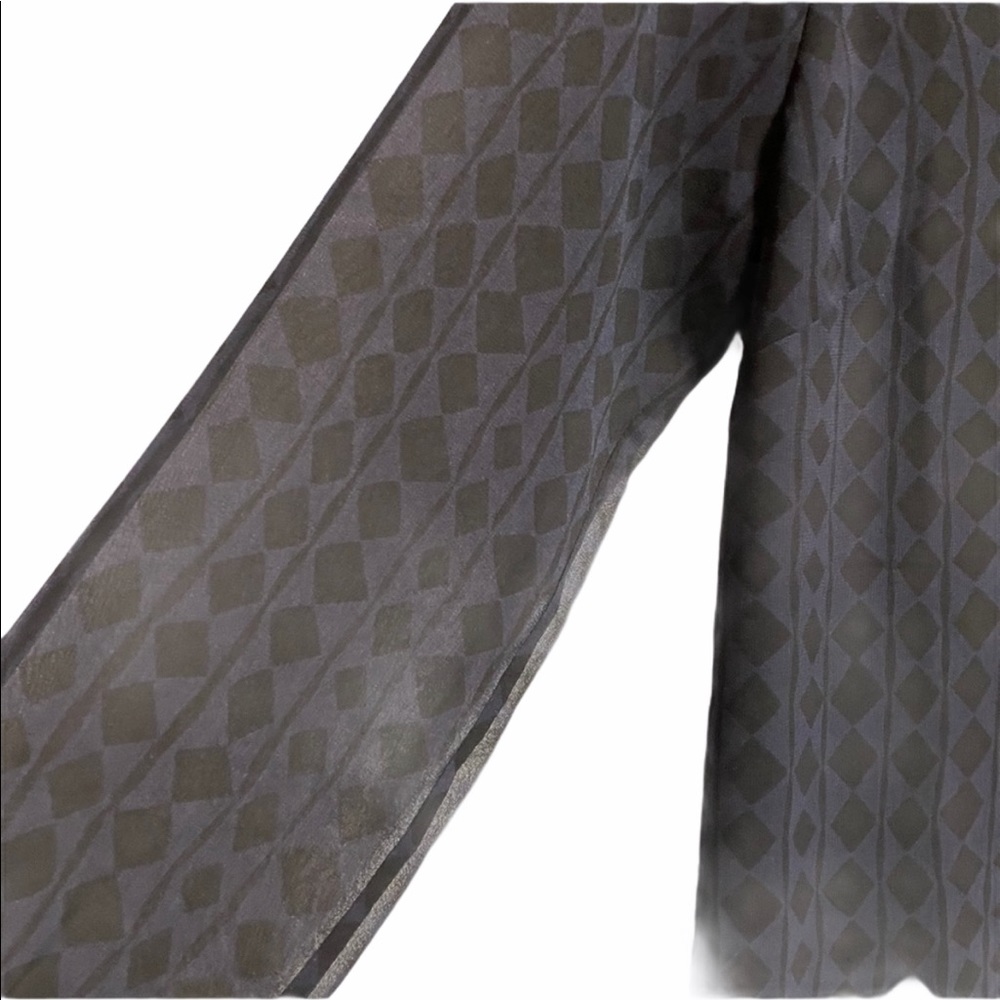 Cabi 3102 black purple Chiffon Long Sleeve dress - Picture 8 of 14